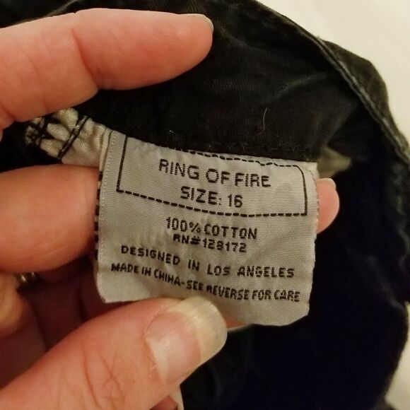 Boys Ring of Fire‎ Black Cargo Shorts Size 16 - Picture 5 of 5